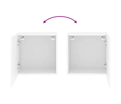 Tv Sienas Skapītis, Balts, 40,5X30X40 Cm, Inženierijas Koks Vidaxl