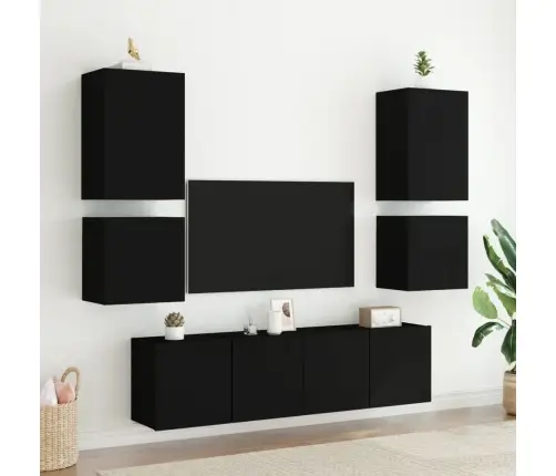 Tv Skapīši, 2 Gab., Melns, 40,5X30X40 Cm, Inženierijas Koks Vidaxl