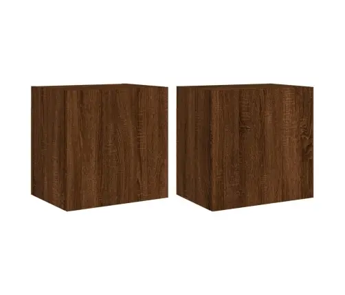 Teleri Seinakapid 2 Tk, Pruun Tamm, 40,5X30X40 cm Tehispuit