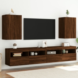 Tv Skapīši, 2 Gab., Brūns, 40,5X30X60 Cm, Inženierijas Koks Vidaxl