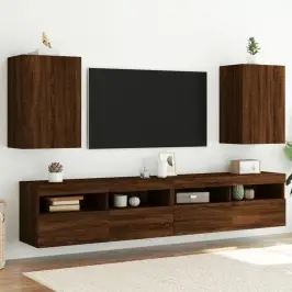 Tv Skapīši, 2 Gab., Brūns, 40,5X30X60 Cm, Inženierijas Koks Vidaxl