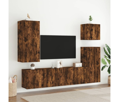 Tv Sienas Skapītis, Koka Krāsa, 40,5X30X90Cm, Inženierijas Koks Vidaxl