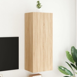 Tv Sienas Skapītis, Ozola, 40,5X30X102 Cm, Inženierijas Koks Vidaxl