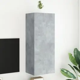 Sienas Tv Plaukts, Pelēks, 40,5X30X102 Cm, Inženierijas Koks Vidaxl
