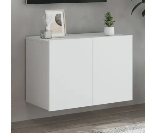 Tv Sienas Skapītis, Balts, 60X30X41 Cm, Inženierijas Koks Vidaxl