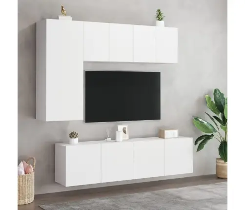 Sienas Tv Skapīši, 2 Gab., Balts, 60X30X41 Cm Vidaxl