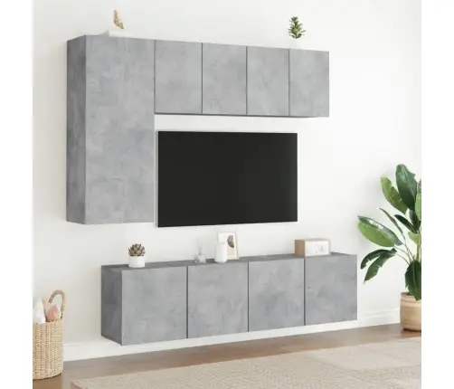 Prie Sienos Montuojamos Tv Spintelės, 2Vnt., Betono, 60X30X41Cm