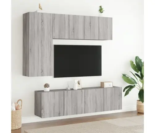 Sienas Tv Skapīši, 2 Gab., Pelēka Ozola, 60X30X41 Cm Vidaxl