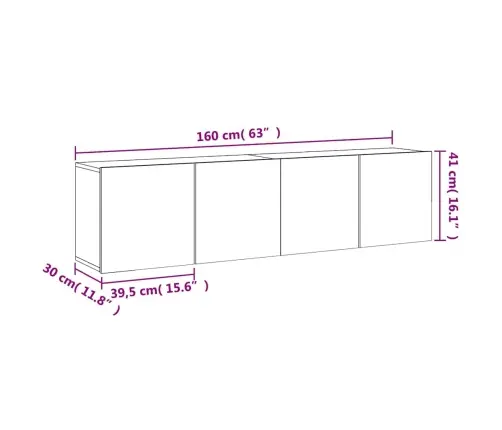 Prie Sienos Montuojamos Tv Spintelės, 2Vnt., Juodos, 80X30X41Cm Prie Sienos Montuojamos Tv Spintelės, 2Vnt., Juodos, 80X30X41Cm