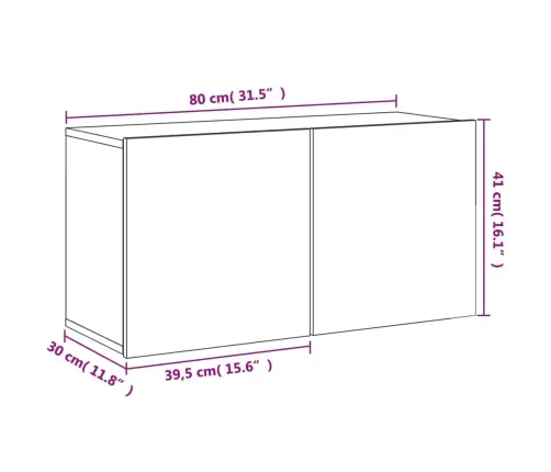 Prie Sienos Montuojama Tv Spintelė, Betono Pilka, 80X30X41Cm Prie Sienos Montuojama Tv Spintelė, Betono Pilka, 80X30X41Cm