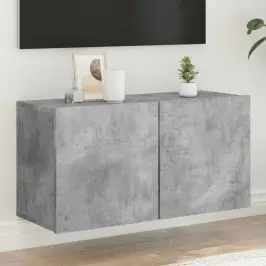 Prie Sienos Montuojama Tv Spintelė, Betono Pilka, 80X30X41Cm