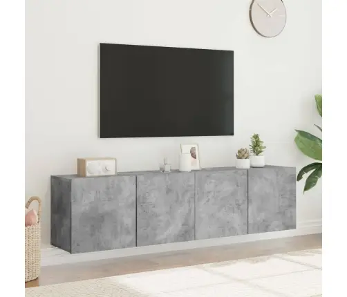 Seinale Kinnitatavad Telerikapid 2 Tk, Betoonhall, 80X30X41 Cm