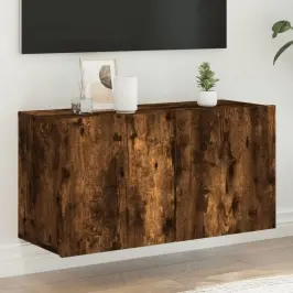 Prie Sienos Montuojama Tv Spintelė, Dūminio Ąžuolo, 80X30X41Cm