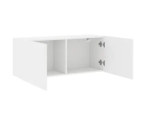 Prie Sienos Montuojama Tv Spintelė, Baltos Spalvos, 100X30X41Cm