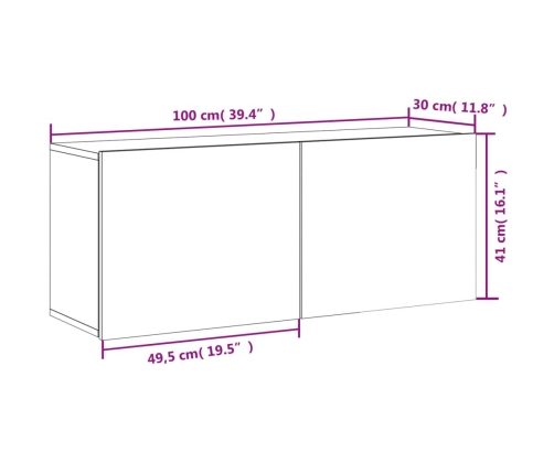 Tv Sienas Skapītis, Ozolkoka Krāsa, 100X30X41 Cm Vidaxl