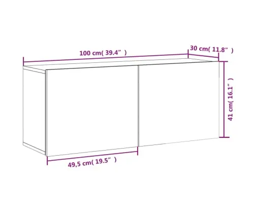 Tv Sienas Skapītis, Ozolkoka Krāsa, 100X30X41 Cm Vidaxl