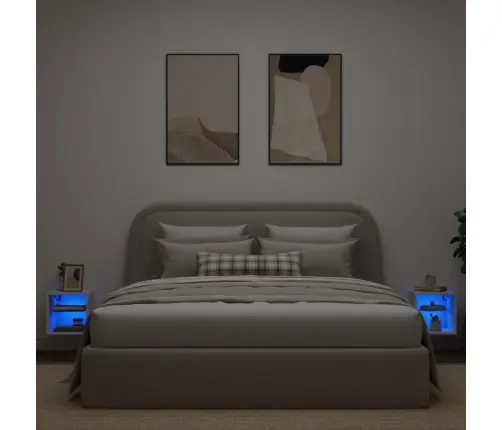 Tv Galdiņi Ar Led Lampiņām, 2 Gab., Balti, 30X28,5X30 Cm Vidaxl