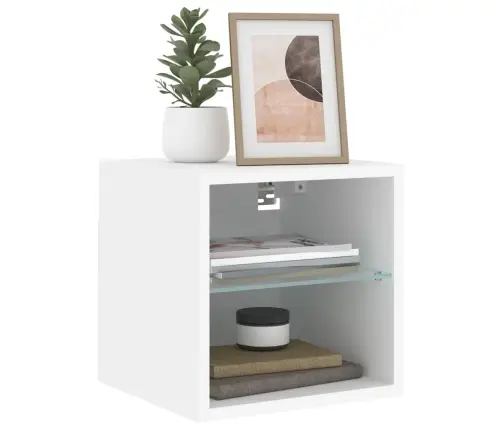 Tv Galdiņi Ar Led Lampiņām, 2 Gab., Balti, 30X28,5X30 Cm Vidaxl