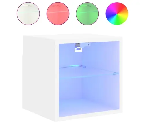 Tv Galdiņi Ar Led Lampiņām, 2 Gab., Balti, 30X28,5X30 Cm Vidaxl