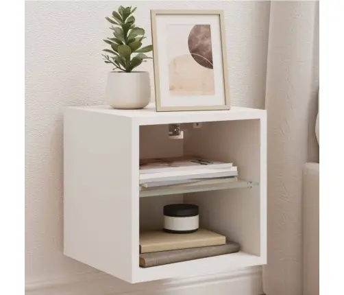 Tv Galdiņi Ar Led Lampiņām, 2 Gab., Balti, 30X28,5X30 Cm Vidaxl