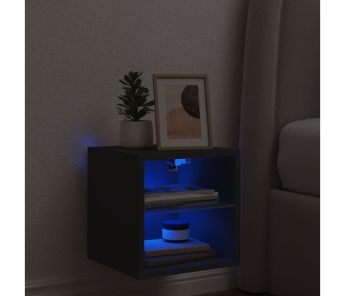 Tv Galdiņš Ar Led Lampiņām, Melns, 30X28,5X30 Cm Vidaxl