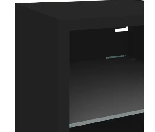 Tv Plaukti Ar Led Lampiņām, 2 Gab., Melni, 30X28,5X30 Cm Vidaxl