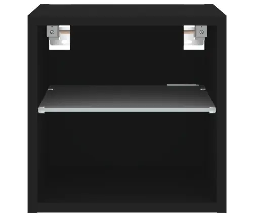 Tv Plaukti Ar Led Lampiņām, 2 Gab., Melni, 30X28,5X30 Cm Vidaxl