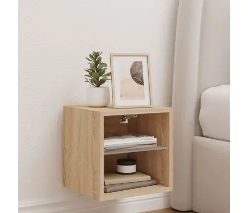 Tv Plaukti Ar Led Lampiņām, 30X28,5X30 Cm, Koka Krāsā Vidaxl