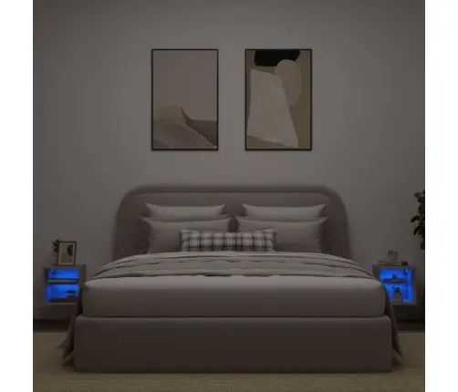 Tv Plaukti Ar Led Lampiņām, 2 Gab., 30X28,5X30 Cm, Koka Krāsā Vidaxl