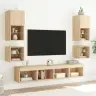 Tv Plaukti Ar Led Lampiņām, 2 Gab., 30X28,5X30 Cm, Koka Krāsā Vidaxl