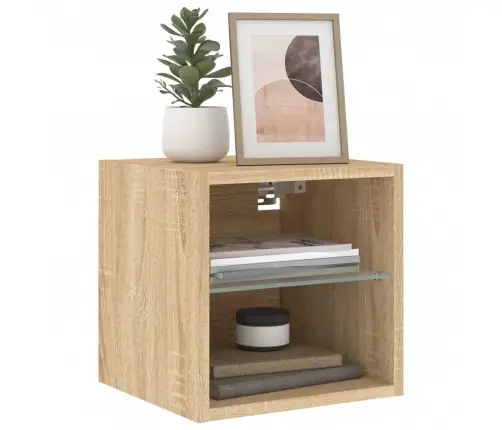 Tv Plaukti Ar Led Lampiņām, 2 Gab., 30X28,5X30 Cm, Koka Krāsā Vidaxl