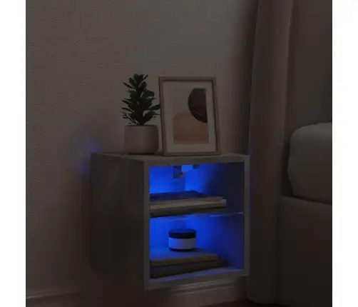 Tv Galdiņi Ar Led Lampiņām, Betona Pelēks, 30X28,5X30 Cm Vidaxl