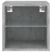 Sieninė Tv Spintelė Su Led Lemputėmis, Betono, 30X28,5X30Cm