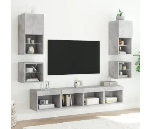 Teleri Seinakapid Led-Tuledega 2 Tk, Betoonhall, 30X28,5X30 Cm Teleri Seinakapid Led-Tuledega 2 Tk, Betoonhall, 30X28,5X30 Cm