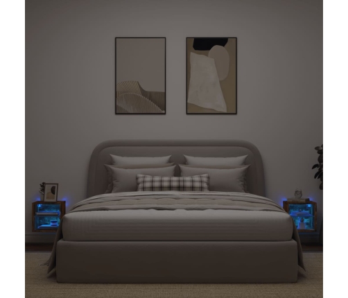 Tv Plaukti Ar Led Lampiņām, 2 Gab., 30X28,5X30 Cm, Koka Krāsā Vidaxl