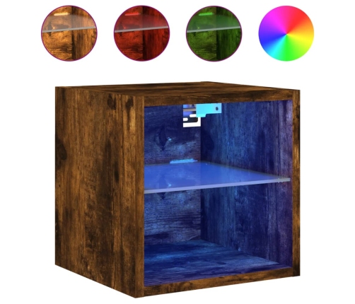 Tv Plaukti Ar Led Lampiņām, 2 Gab., 30X28,5X30 Cm, Koka Krāsā Vidaxl