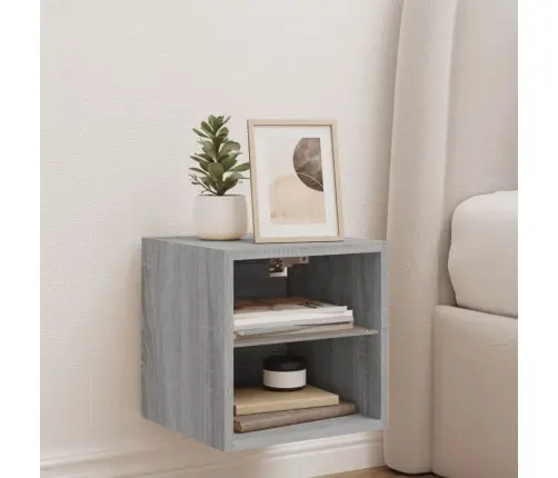 Tv Skapītis Ar Led Lampiņām, Pelēka Ozola Krāsa, 30X28,5X30 Cm Vidaxl