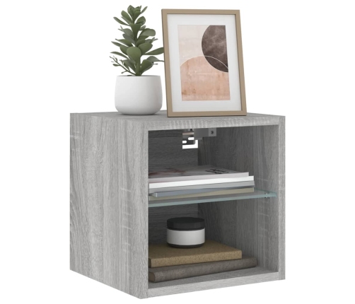 Tv Skapītis Ar Led Lampiņām, Pelēka Ozola Krāsa, 30X28,5X30 Cm Vidaxl