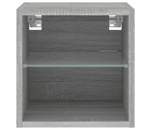 Tv Skapītis Ar Led Lampiņām, Pelēka Ozola Krāsa, 30X28,5X30 Cm Vidaxl