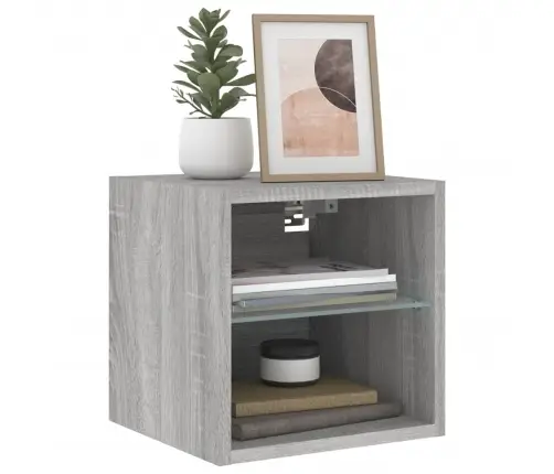 Tv Plaukti Ar Led Lampiņām, 2 Gab., 30X28,5X30 Cm, Pelēka Ozola Vidaxl