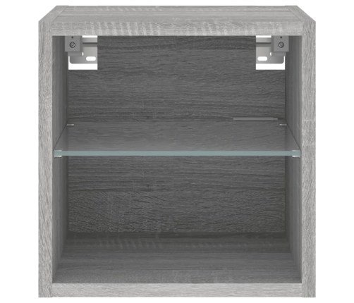 Tv Plaukti Ar Led Lampiņām, 2 Gab., 30X28,5X30 Cm, Pelēka Ozola Vidaxl