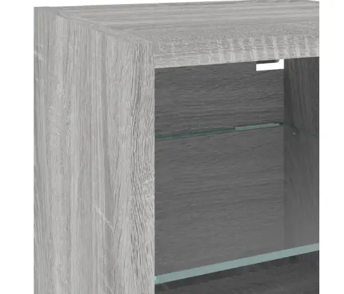 Tv Plaukti Ar Led Lampiņām, 2 Gab., 30X28,5X30 Cm, Pelēka Ozola Vidaxl