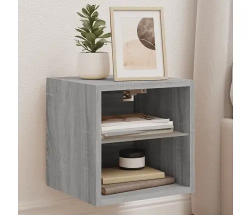 Tv Plaukti Ar Led Lampiņām, 2 Gab., 30X28,5X30 Cm, Pelēka Ozola Vidaxl