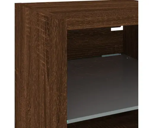 Sieninė Tv Spintelė Su Led Lemputėmis, Ruda, 30X28,5X30Cm