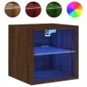 Tv Plaukti Ar Led Lampiņām, 2 Gab., 30X28,5X30 Cm, Brūna Ozola Vidaxl