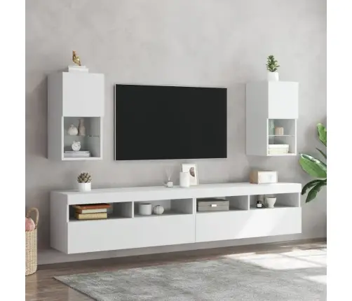 Tv Skapītis Ar Led Lampiņām, Balts, 30,5X30X60 Cm Vidaxl