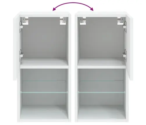 Tv Skapītis Ar Led Lampiņām, Balts, 30,5X30X60 Cm Vidaxl