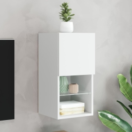 Tv Skapītis Ar Led Lampiņām, Balts, 30,5X30X60 Cm Vidaxl