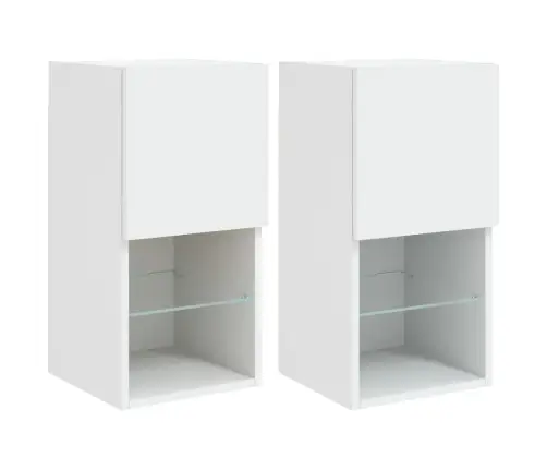 Led-Tuledega Telerikapid 2 Tk, Valge, 30,5 X 30 X 60 Cm