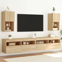 Tv Plaukti Ar Led Lampiņām, 2 Gab., Ozola Krāsa, 30,5X30X60 Cm Vidaxl